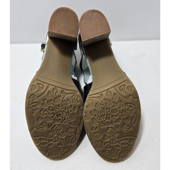 Spring Step L'Artiste LASHON Black Leather Strips Stack Heel Sandals Sz 39 US 9 - Picture 9 of 10